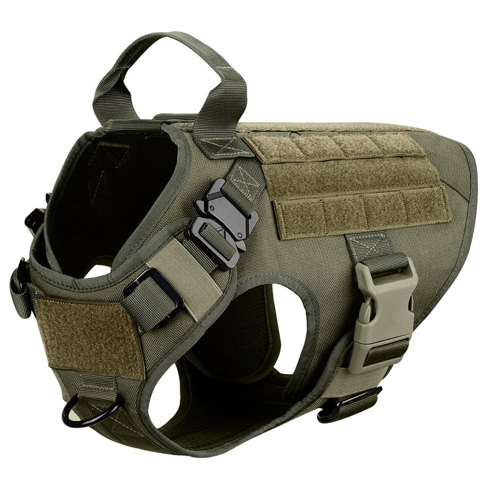 Metal Buckle Tactical Dog Harness & Lead