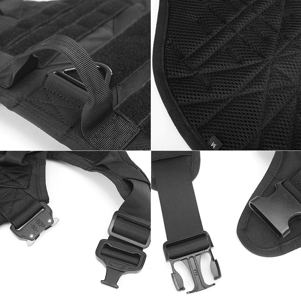 Metal Buckle Tactical Dog Harness & Lead