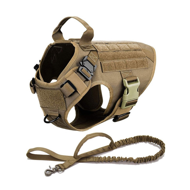 Metal Buckle Tactical Dog Harness & Lead