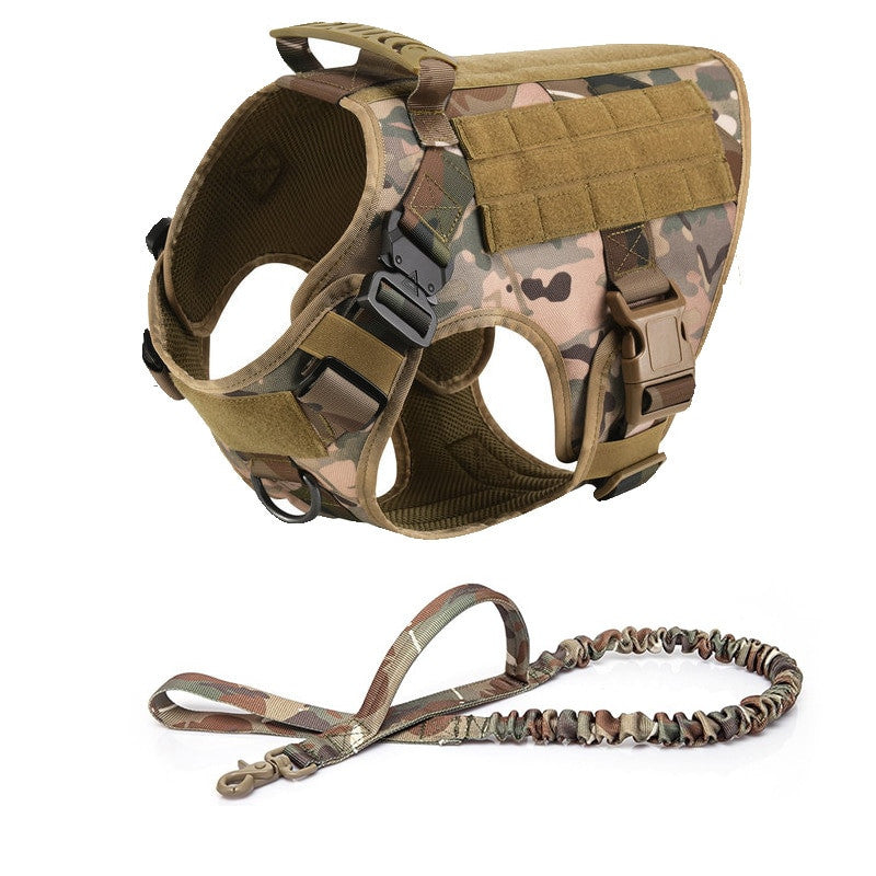 Metal Buckle Tactical Dog Harness & Lead